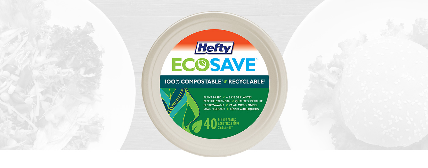 ECOSAVE Dinner Plates 40ct Hefty