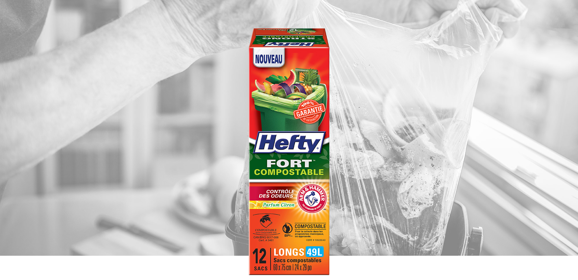 Longs sacs compostables Hefty® FORT